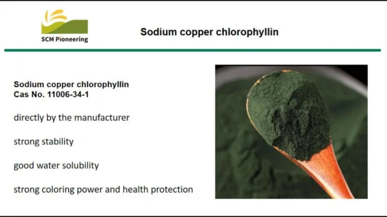 Colorants naturels de chlorophylline de cuivre de sodium pour l'alimentation/cosmétiques/produits chimiques pharmaceutiques